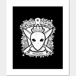 Radish/Carrot and Knife Coat of Arms Posters and Art